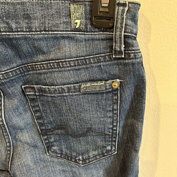7 FOR ALL MANKIND Roxanne Blue Jeans Straight Size 25 Great Condition - Picture 1 of 9